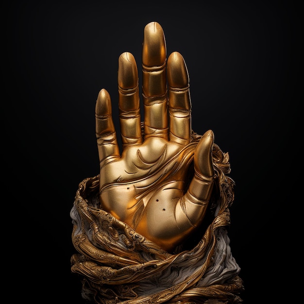 Buddhas Hand Digital Art Landscape