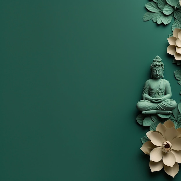 buddhism background with buddha and lotus