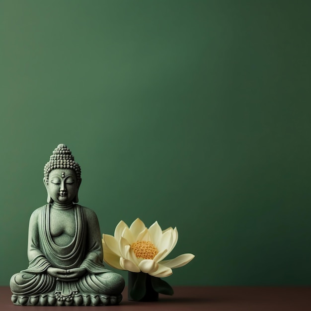 buddhism background with buddha and lotus