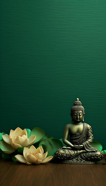 buddhism background with buddha and lotus