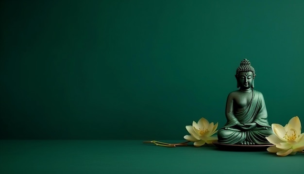 buddhism background with buddha and lotus