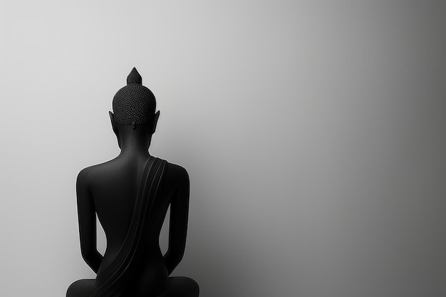 仏教 - インドの宗教平和の神仏陀は蓮の姿勢で世界平和のために祈りますすべての信者の聖なる像の崇拝