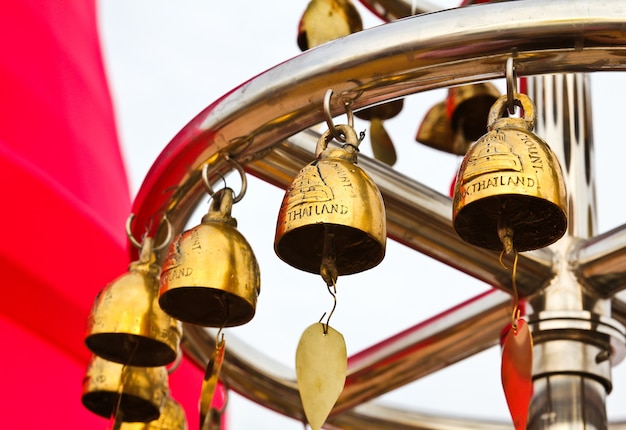 Buddhist bells in Wat Saket (Golden Mount), Bangkok, Thailand.