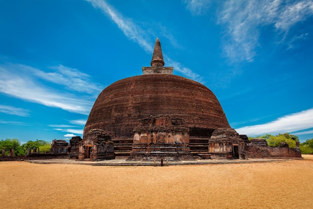 Buddhist dagoba stupa in ancient city of pollonaruwa