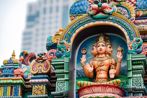 Photo buddhist facades on a temple in bangkok..