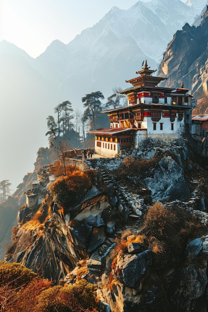 Photo buddhist monastery in tibet