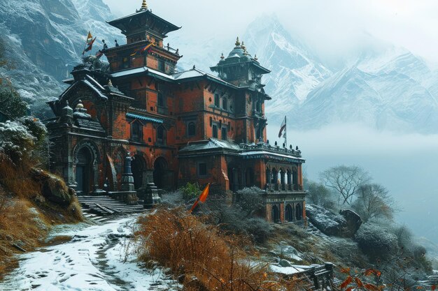 Photo buddhist monastery in tibet