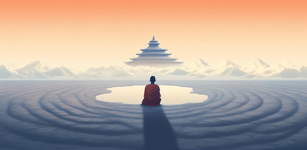 a Buddhist monk illustration