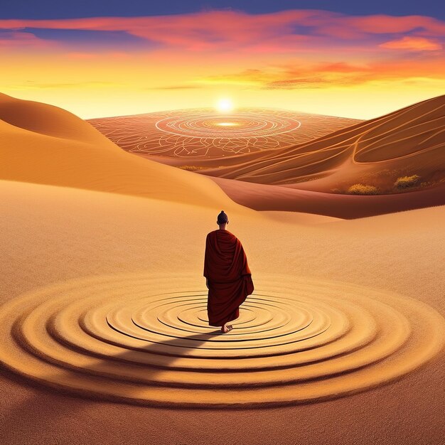 Photo a buddhist monk illustration