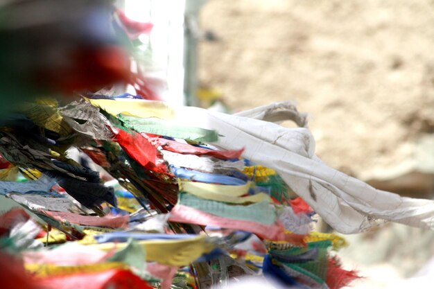 Photo buddhist prayer flags himalayas