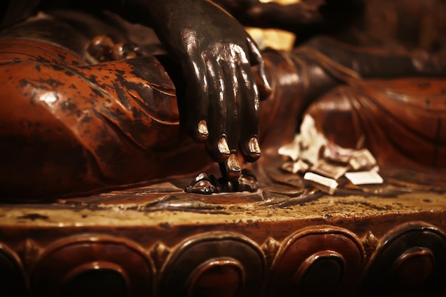 Buddhist statues in the temple tuibet