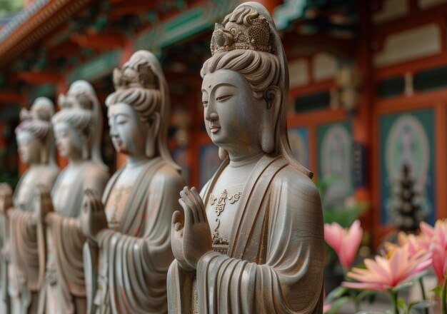 Buddhist statues in a temple