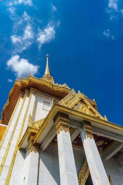 Buddhist temple outdoors view. wat tri mit wit thayaram from Bangkok, Thailand