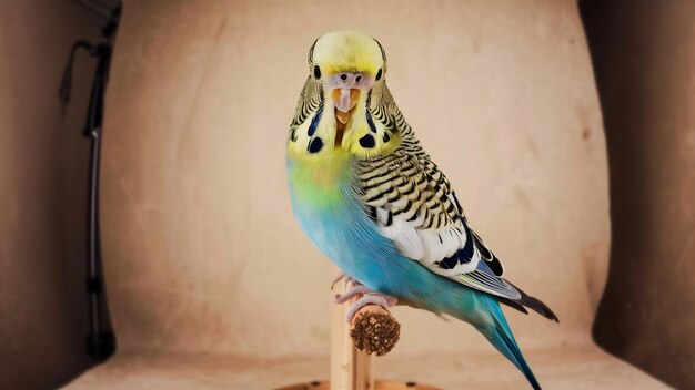 Photo budgerigar in studio