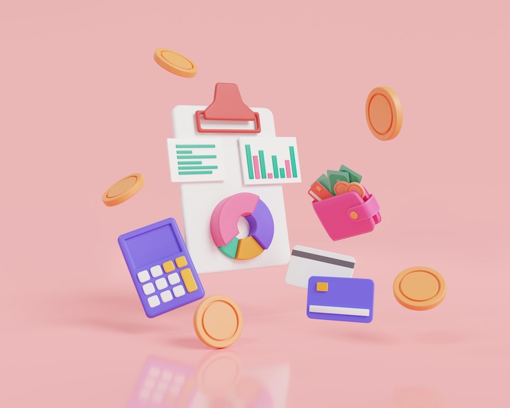 Photo budget planning concept business financial chart graph on clipboard financial development statistics financial reports statement budget management accounting 3d icon render illustration