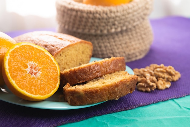 Budin de naranja met frutos secos para celiacos