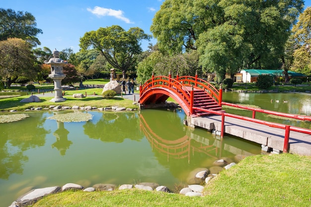 BUENOS AIRES, ARGENTINA - MAY 03, 2016: The Buenos Aires Japanese Gardens or Jardin Japones de Buenos Aires are a public space in Buenos Aires, Argentina