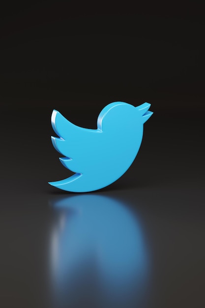 Buenos Aires Argentina September 24th 2022 Twitter logotype on black background 3d illustration