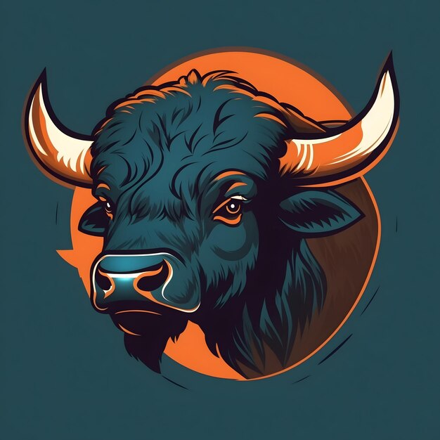 Photo buffalo animal illustration ai generative