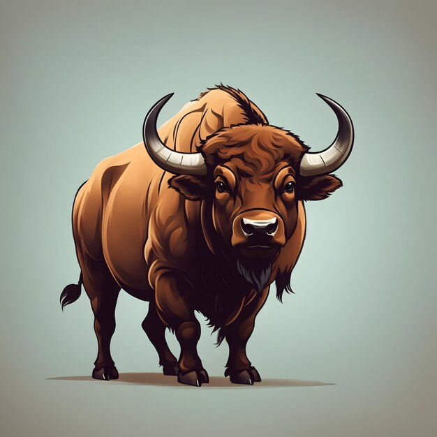 Photo buffalo animal illustration ai generative