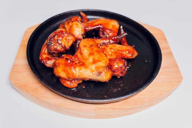 Buffalo chicken wings american food isolated on white background