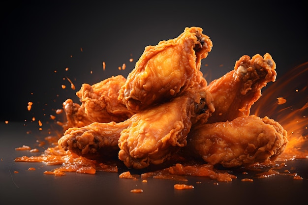 Buffalo chicken wings Appetizing rispy chicken nuggets Advertising photo