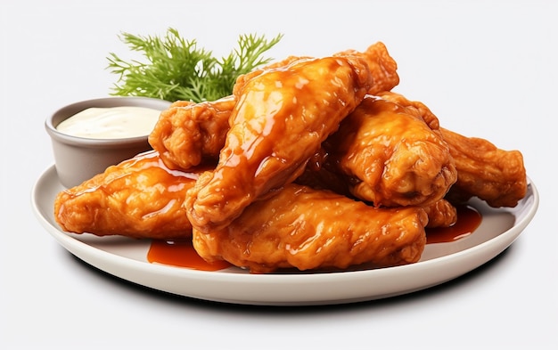 Photo buffalo chicken wings on transparent background generative ai