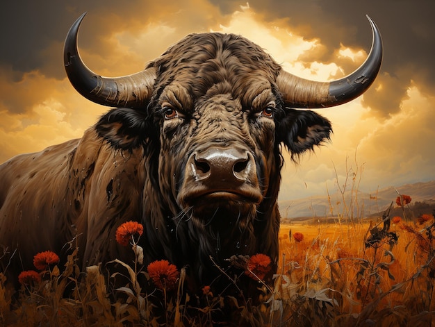 buffalo in the fields