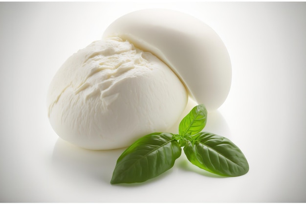 Buffalo mozzarella on a white background