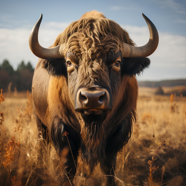 Buffalo in nature close up photo