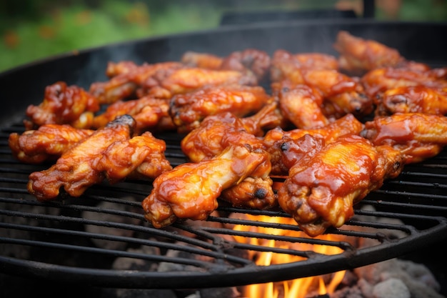 Buffalo Wings on the grill Generative AI