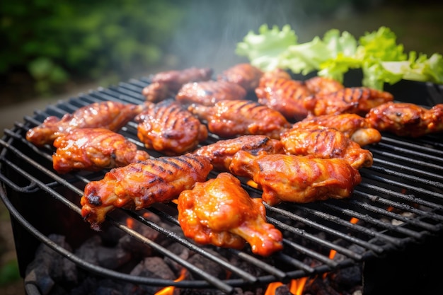 Buffalo Wings on the grill Generative AI