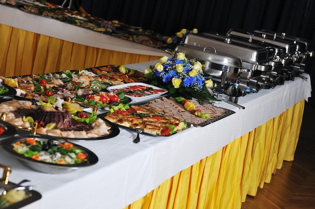 buffet catering food arangement on table