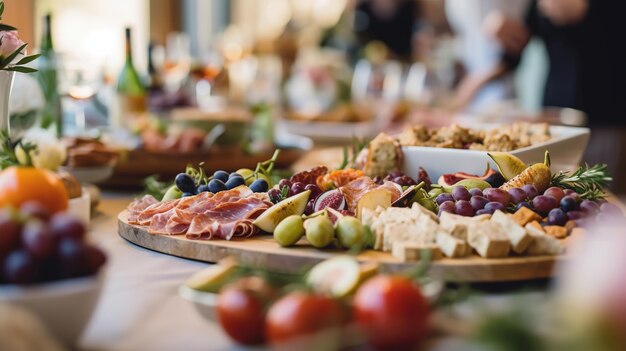 Foto buffet in un ristorante di lusso