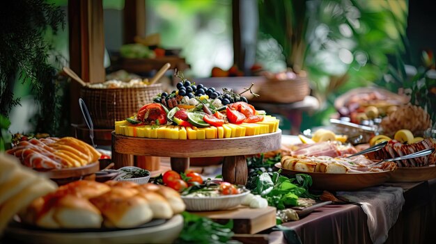 Premium AI Image | Buffet Party catering wedding buffet food table