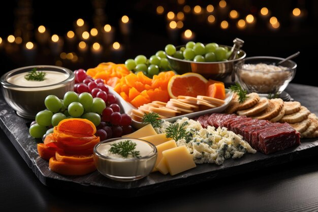 buffet snack for New Years Eve professional advertising food photography