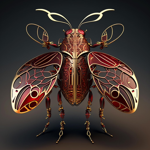꽃 장식 패턴 장식으로 비행 벌레 곤충 동물