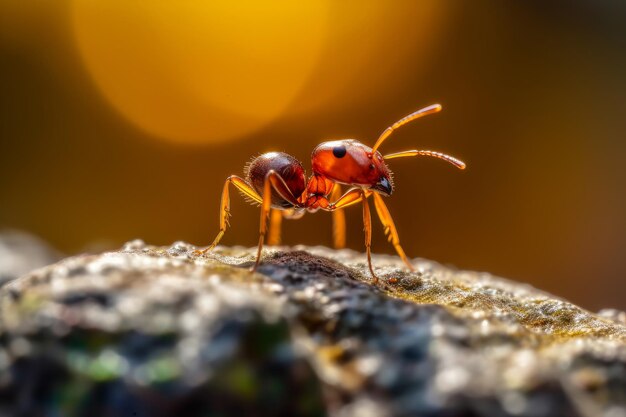 A bug on a log with a blurry background