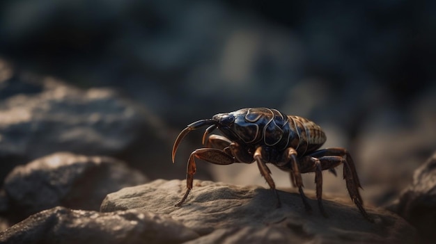 A bug that is on a rock