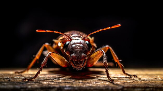 A bug with a black background