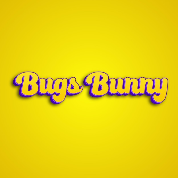 Photo bugsbunny typography 3d design yellow pink white background photo jpg