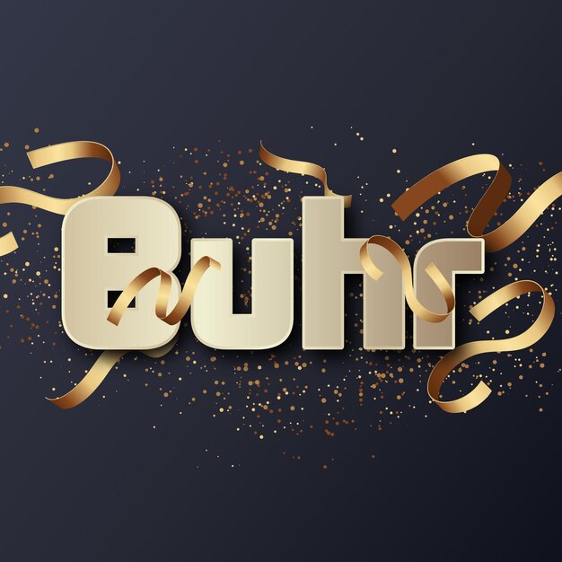 Buhr Text effect Gold JPG attractive background card photo confetti