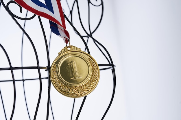 Buik van draad manniquin met gouden medaille