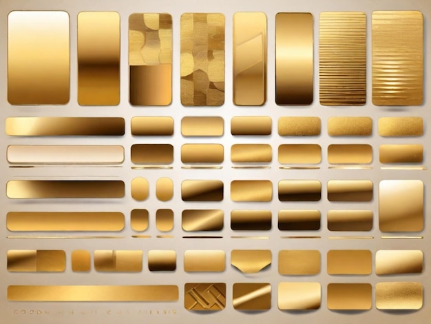 Build a comprehensive set of striking metallic gold gradients optimized for vectors to inject a se