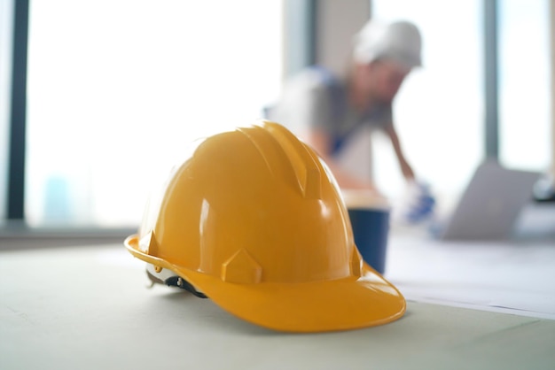 Builder at the construction site