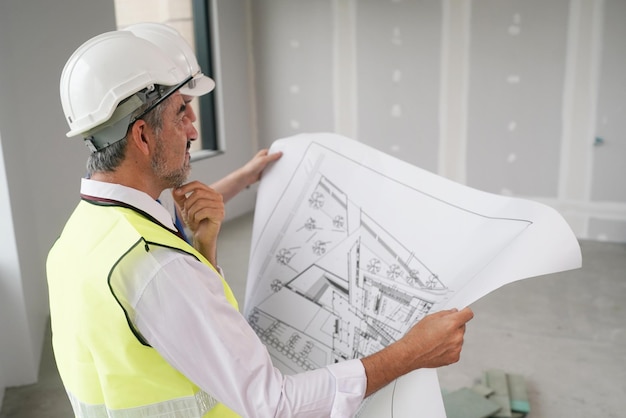 Builder at the construction site