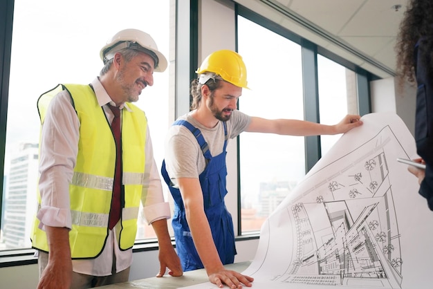 Builder at the construction site