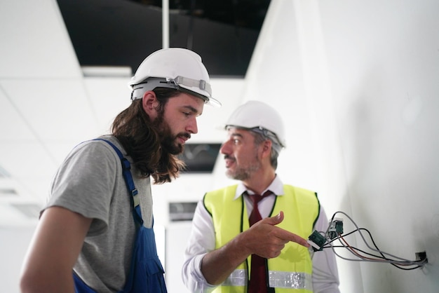 Builder at the construction site