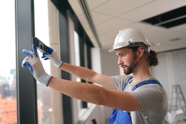 Builder at the construction site