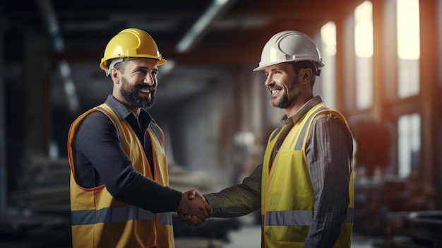 The builder and the contractor shake hands